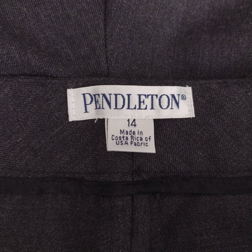 Pendleton Wool Blend Dress Pants 14 Vtg Gray Straight Leg Stretch Trousers L - Picture 3 of 10
